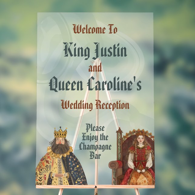 Mediaeval Renaissance Royal Wedding Acrylic Sign (Neutral)