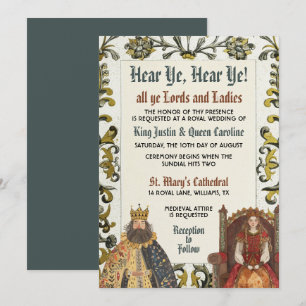 Mediaeval Renaissance Royal Wedding Invitation
