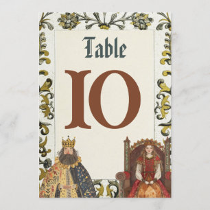 Mediaeval Renaissance Royal Wedding Table Numbers