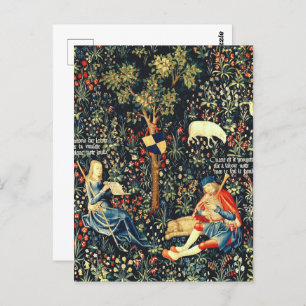 Mediaeval Renaissance Tapestry  Shepherds and Shee Postcard