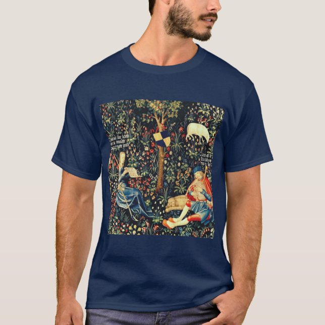 Mediaeval Renaissance Tapestry  Shepherds and Shee T-Shirt (Front)