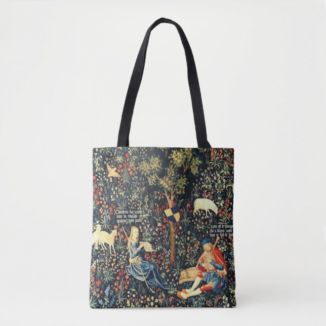 Mediaeval Renaissance Tapestry  Shepherds and Shee Tote Bag (Front)