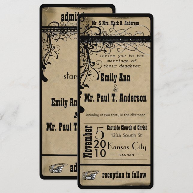 Mediaeval Renaissance Wedding Invitation (Front/Back)