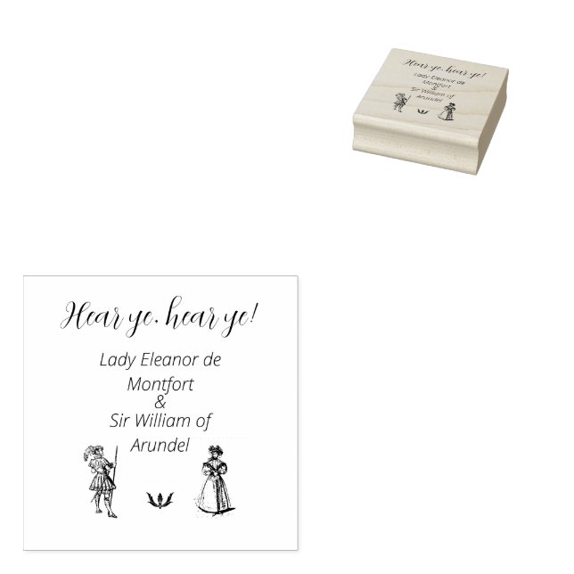 Mediaeval Renaissance Wedding Rubber Stamp (Stamped)