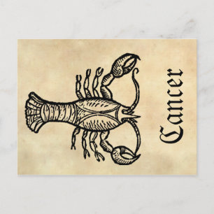 Mediaeval Renaissance Zodiac Symbol Cancer Postcard