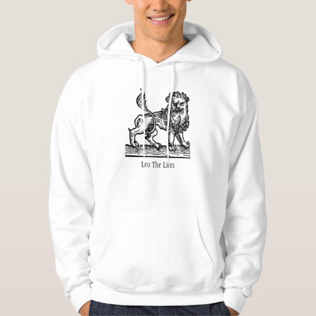 Mediaeval Renaissance Zodiac Symbol Leo The Lion Hoodie (Front)