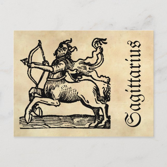 Mediaeval Renaissance Zodiac Symbol Sagittarius Postcard (Front)