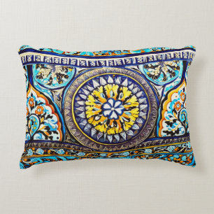 Mediaeval Roman Italian Spanish Majolica Floral Decorative Cushion