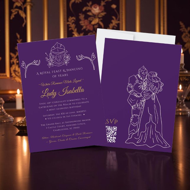 Mediaeval Romance Birthday Invitation Romantasy (Creator Uploaded)