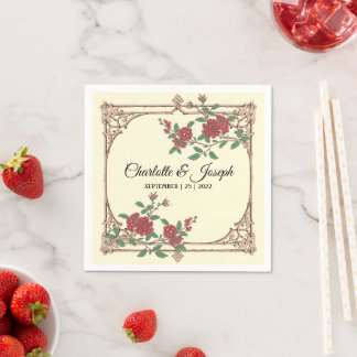 Mediaeval Romantic Wedding Cocktail Napkin