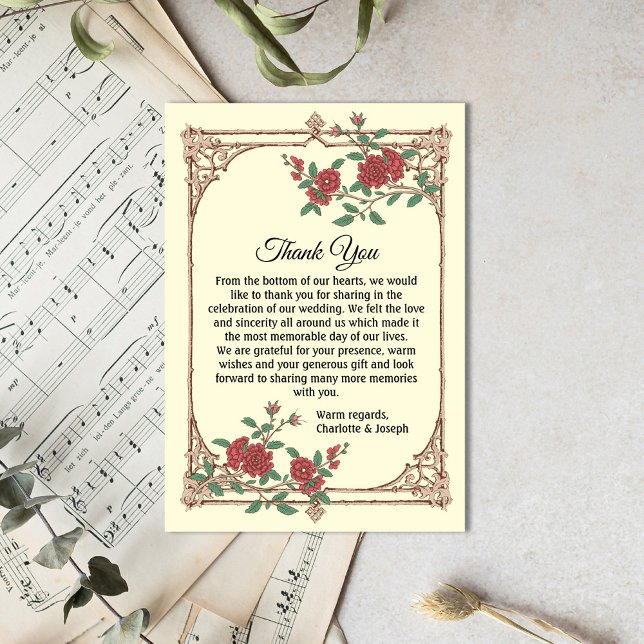 Mediaeval Romantic Wedding Thank You Card (Creator Uploaded)
