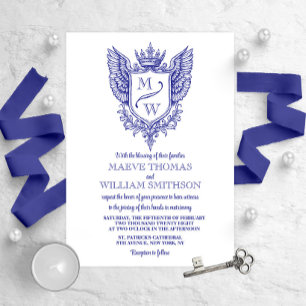 Mediaeval Royal Crest Monogram Wedding Invitation