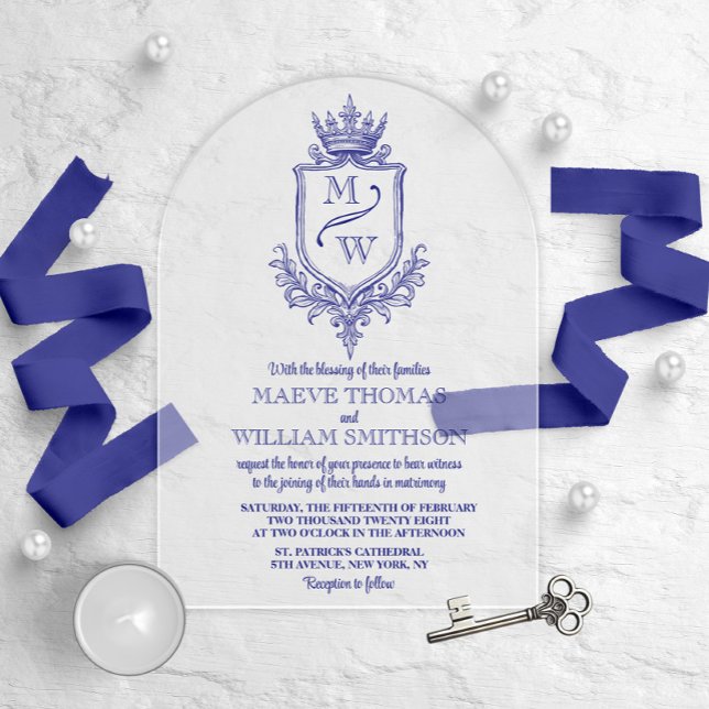 Mediaeval Royal Crest Monogram Wedding Invitation (Creator Uploaded)
