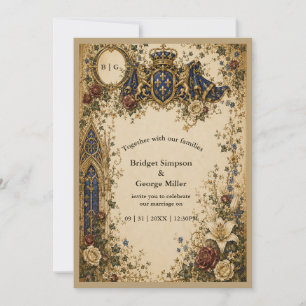 Mediaeval Royal Gothic Celtic Monogram Wedding Invitation