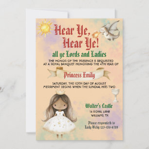 Mediaeval Royal Princess Birthday Invitation