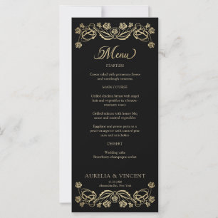 Mediaeval Royal Roses Sword Wedding Menu