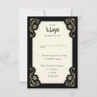 Mediaeval Royal Roses Wedding RSVP Card