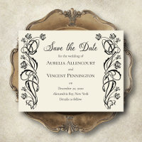 Mediaeval Royal Roses Wedding Save the Date