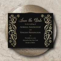 Mediaeval Royal Roses Wedding Save the Date