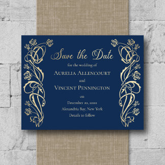 Mediaeval Royal Roses Wedding Save the Date