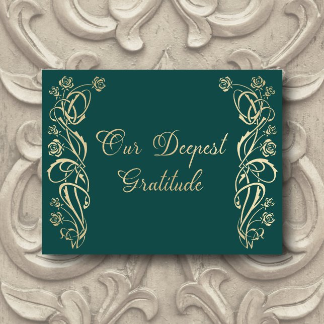 Mediaeval Royal Roses Wedding Thank You Card (Creator Uploaded)