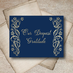 Mediaeval Royal Roses Wedding Thank You Card