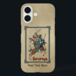 Mediaeval Russian Bogatyr iPhone 16 Case<br><div class="desc">A depiction of a battle between a Russian bogatyr and an Asiatic warrior, both on horseback. Cyrillic (Russian) text reading "Богатырь"(Bogatyr) also appears. Customise by adding your own additional text. Bogatyri are heroic characters found in mediaeval Slavic epics. They are akin to the knights-errant of Western literature. Most of the...</div>