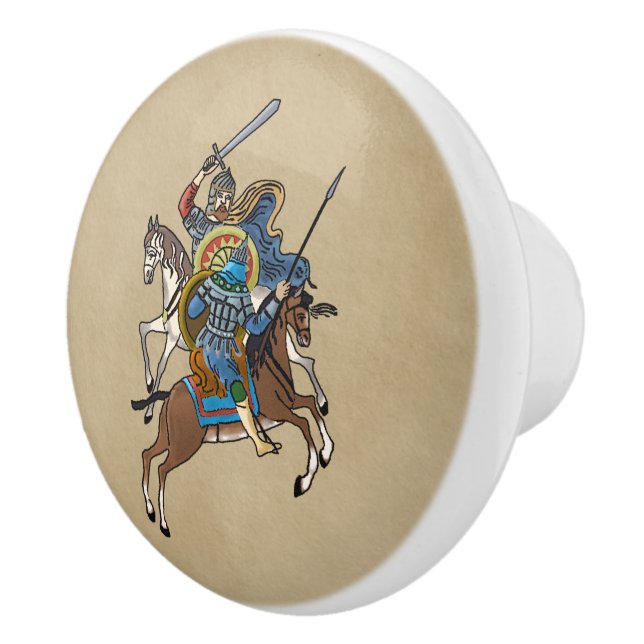 Mediaeval Russian Bogatyr Ceramic Knob (Right)