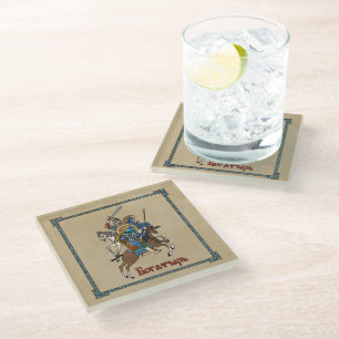 Mediaeval Russian Bogatyr Glass Coaster