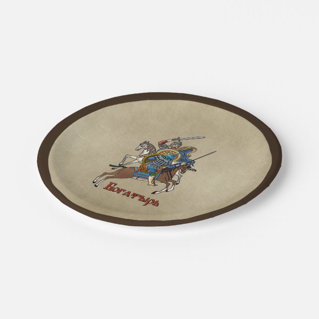 Mediaeval Russian Bogatyr Paper Plate (Angled)