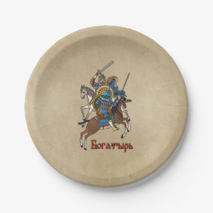 Mediaeval Russian Bogatyr Paper Plate