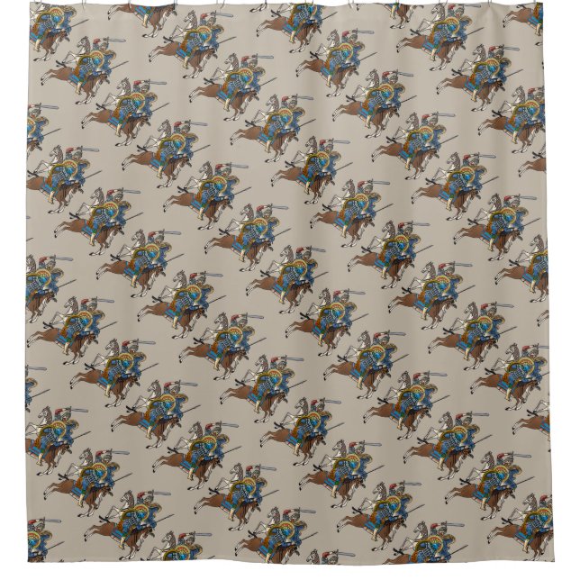 Mediaeval Russian Bogatyr Shower Curtain (Front)