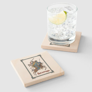 Mediaeval Russian Bogatyr Stone Coaster