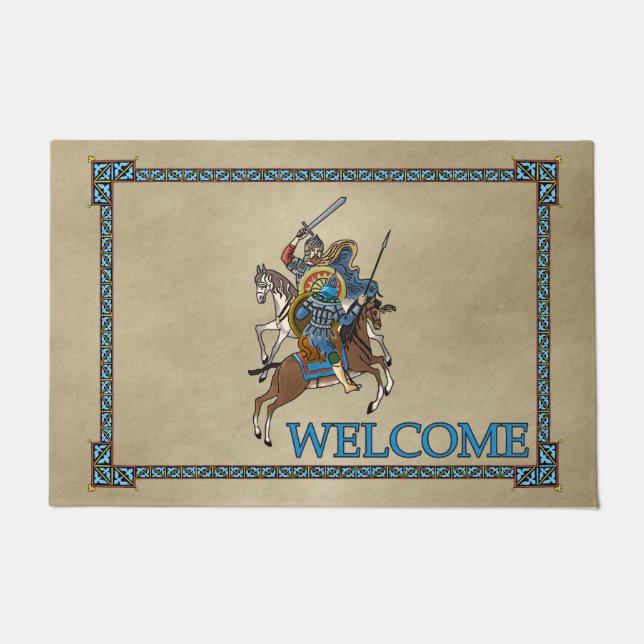 Mediaeval Russian Bogatyr - Welcome Doormat (Front)