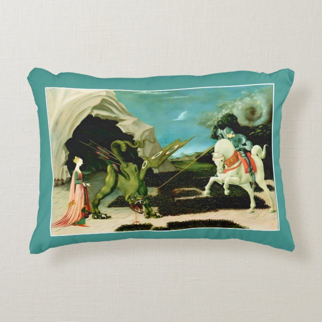 Mediaeval Saint George and the Drago Decorative Cushion (Front)