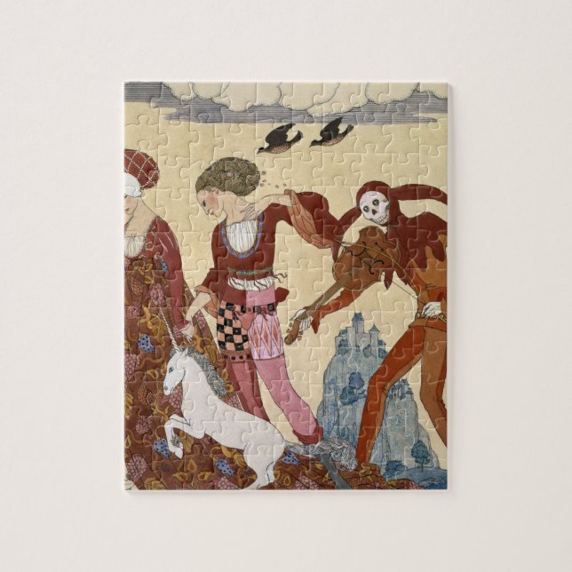 Mediaeval Scene by Georges Barbier Jigsaw Puzzle (Vertical)