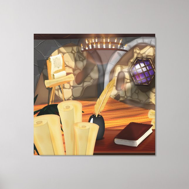 Mediaeval Scribe Study Canvas Print (Front)