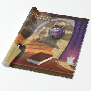 Mediaeval Scribe Study Wrapping Paper