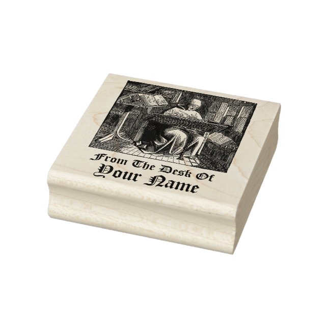 Mediaeval Scriptorium Monk Template Rubber Stamp (Stamp)