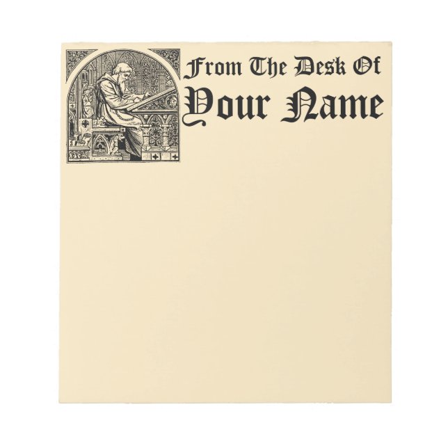 Mediaeval Scriptorium Scribe Template Notepad (Front)