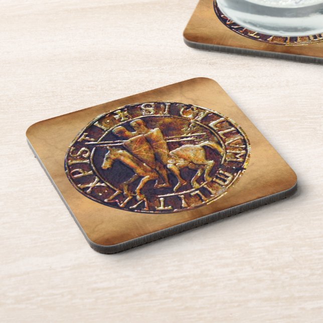 Mediaeval Seal of the Knights Templar Coaster (Left Side)