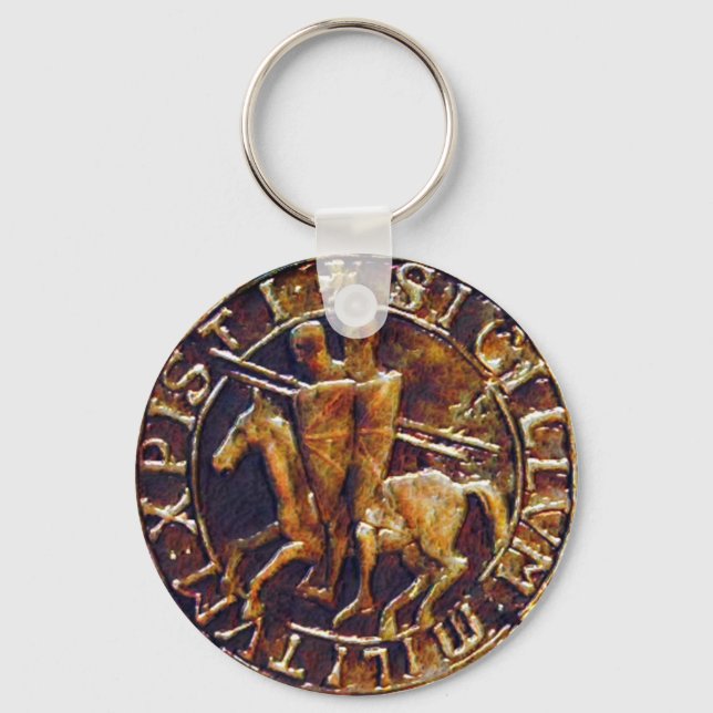Mediaeval Seal of the Knights Templar Key Ring (Front)