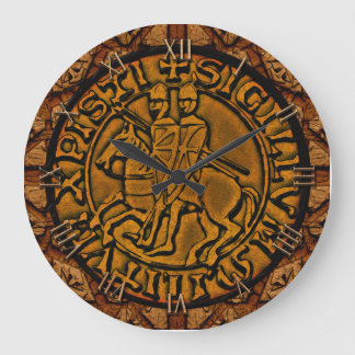 Mediaeval Seal of the Knights Templar Large Clock