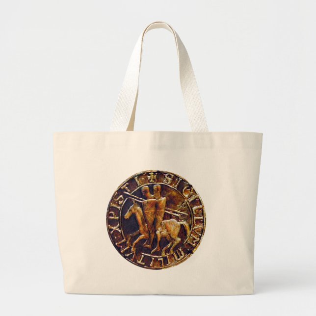 Mediaeval Seal of the Knights Templar Large Tote Bag (Front)