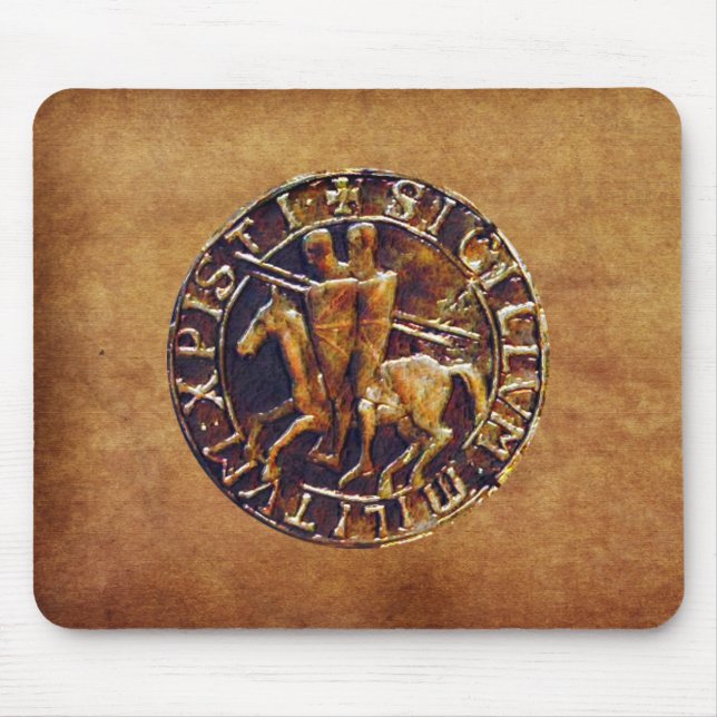 Mediaeval Seal of the Knights Templar Mouse Mat (Front)
