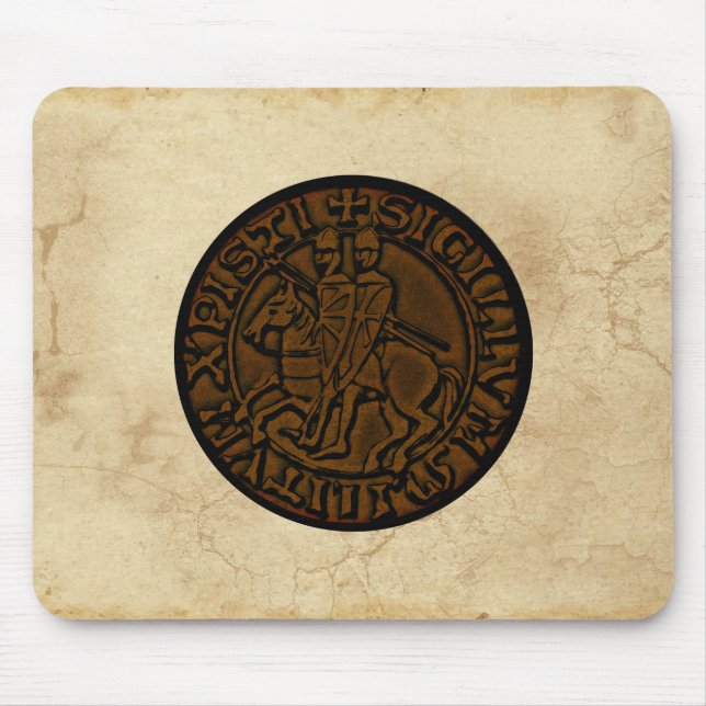 Mediaeval Seal of the Knights Templar Mouse Mat (Front)