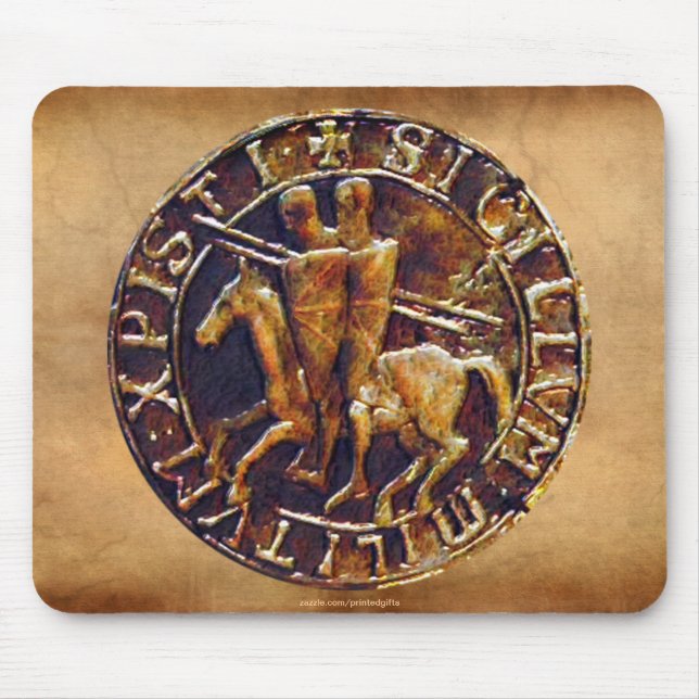 Mediaeval Seal of the Knights Templar Mouse Mat (Front)