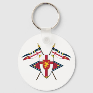Mediaeval Shield and Flags Keychain