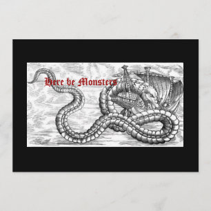 Mediaeval Ship and Dragon Invitations