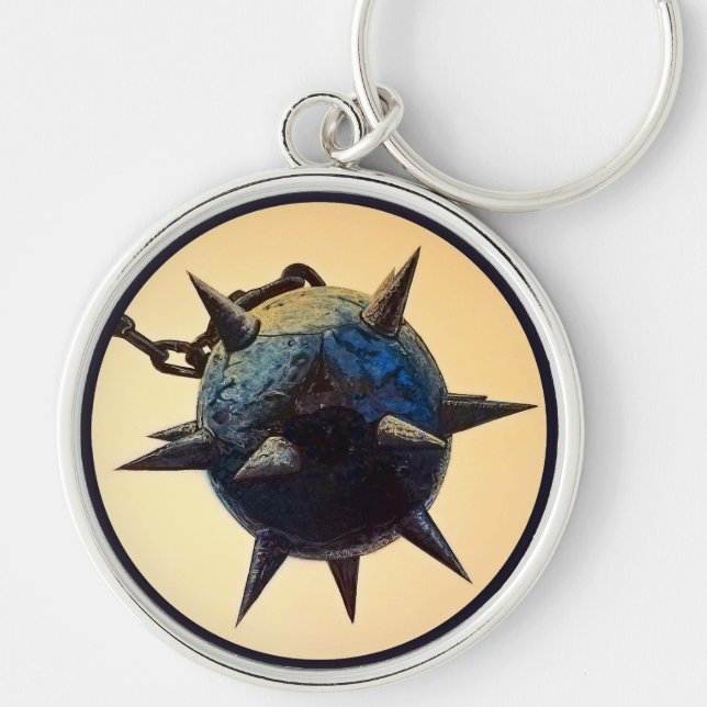 Mediaeval Spiked Ball and Chain Key Ring (Front)